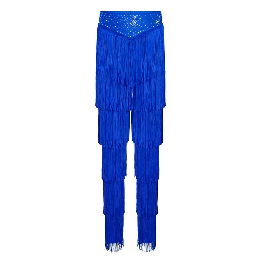 Pantaloni cu Franjuri pentru Dans Latin Fete Talie Elastică Părți cu Ciucuri Pantaloni Samba Rumba Cha Cha Salsa