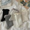 Women's Spring and Autumn Solid Color Versatile Knit Lace Mid Tube Stack Socks