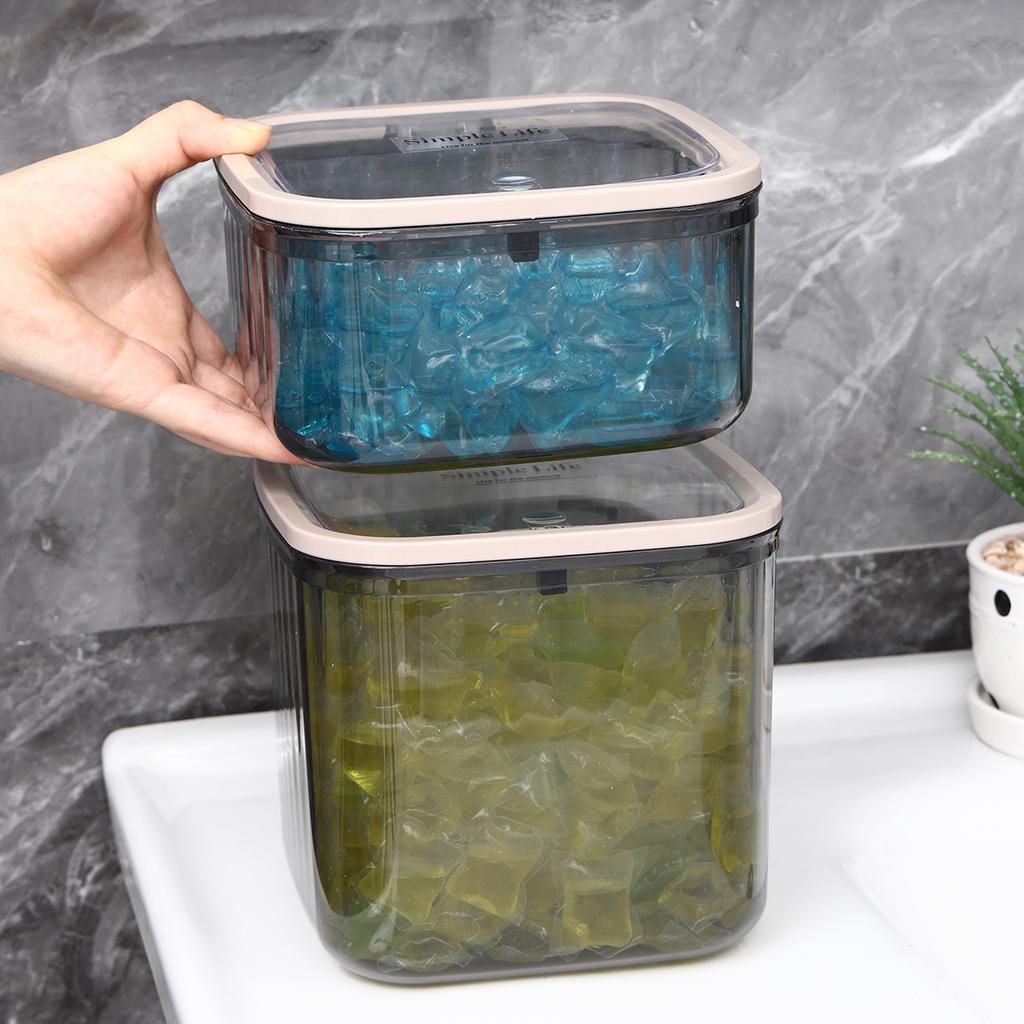 1pc acrylic transparent black elastic lid laundry gel bead bathroom jar bathroom organizer storage jar multifunctional storage