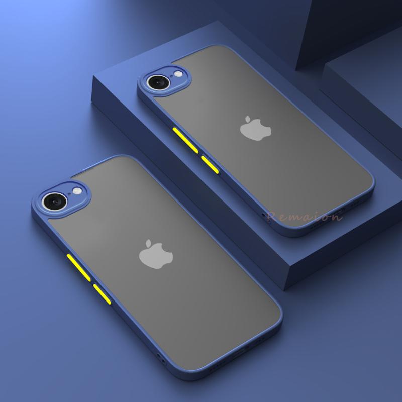 Pro iPhone 16E Pouzdro SE4 Tvrdé PC Armor Matné Luxusní Color Blocking Nárazuvzdorné Ochranné Pouzdro na Fotoaparát pro iPhone 16e Kryt