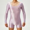Sexy Men Dual Use Top T-Shirt Backless Bodysuit Stain Smooth Oil Glossy Shiny Sexy Tights Elastic Yoga Shapping Leotard Plus