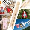 10PCS Round Wooden Clothespins Dolly Clothes Pegs Old Fashioned Wood Clothes Pin for Craft Laundry Peg Outdoor Clothesline