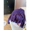 Purple sequined crew neck pullover sweater for women's autumn and winter lazy style loose and versatile knitted sweater for women