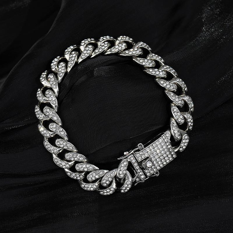 

Highquality Titanium Steel Cuban Chain Necklace And Bracelet Set For Wear Everyday StyleA