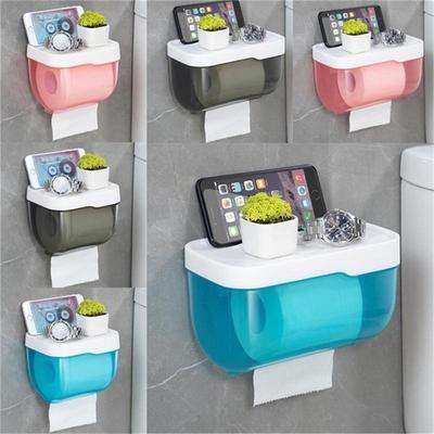 Home Bathroom Storage Shelf Rack Wall Mount Plastic WC Toilet Paper Holder Paper Storage Box