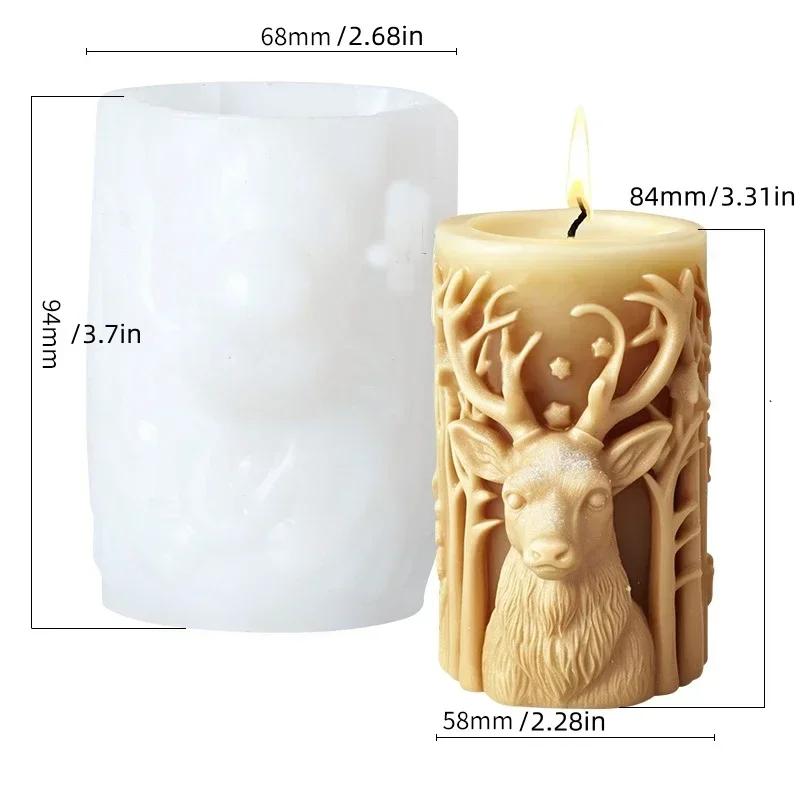 Santa Claus Carrying Gift Relief Cylindrical Candle Silicone Mold Smile Santa Claus Snowflake Gift Bag Molds Christmas Gift