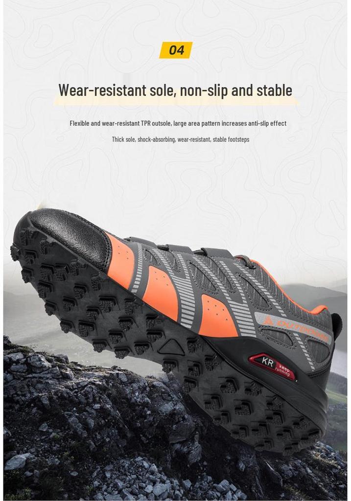 Men's Stylish, Lightweight, Breathable Outdoor Shoes - Casual and Trendy, Large Size Hiking and Mountaineering Footwear.