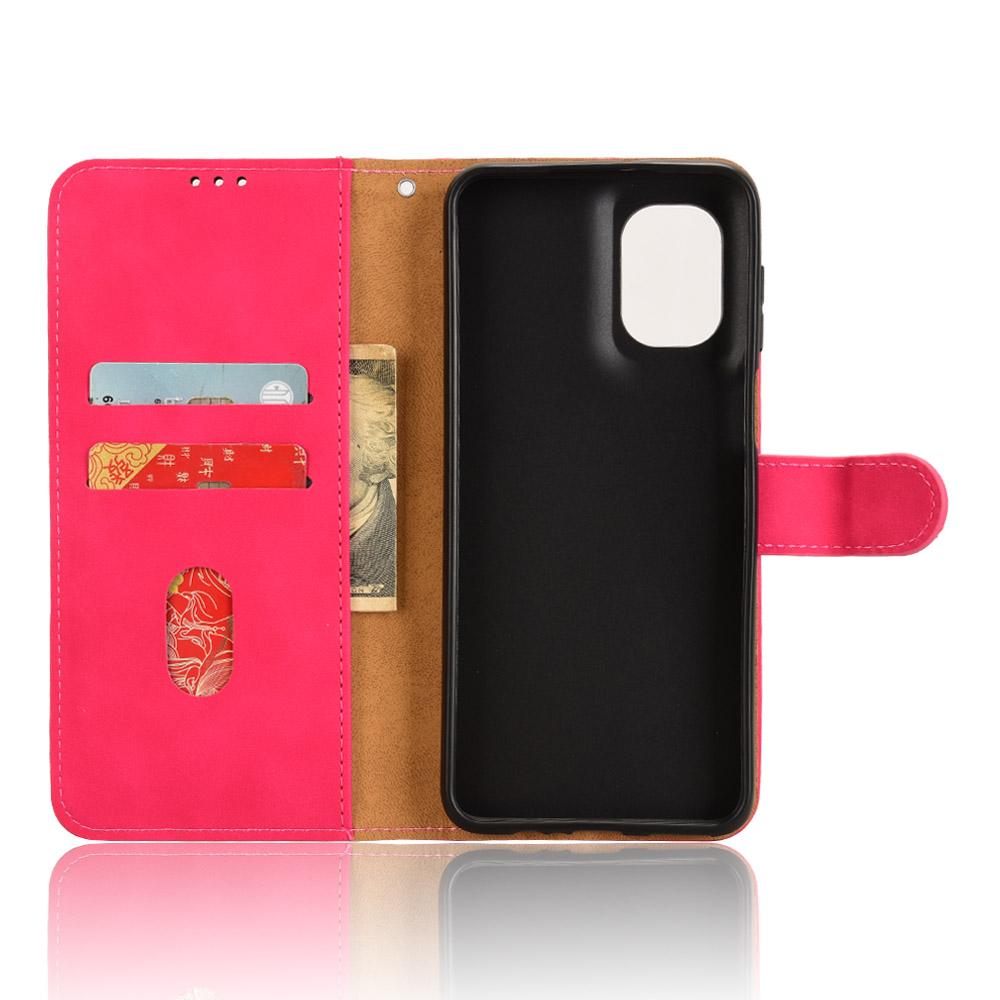 For Motorola Moto G55 5G Leather Case Skin-Feel Anti-Drop Wallet Flip Phone Cover