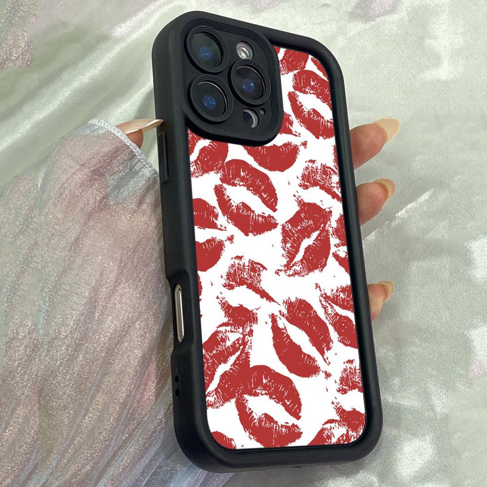 JT304 Kiss Mark for iPhone 17 16 15 14 13 Pro Max Samsung S26 S25 Ultra A17 A16 A07 A56 A13 A14 A15 A06 A05 Xiaomi 15T Redmi 15c Note 14 13 Soft Case