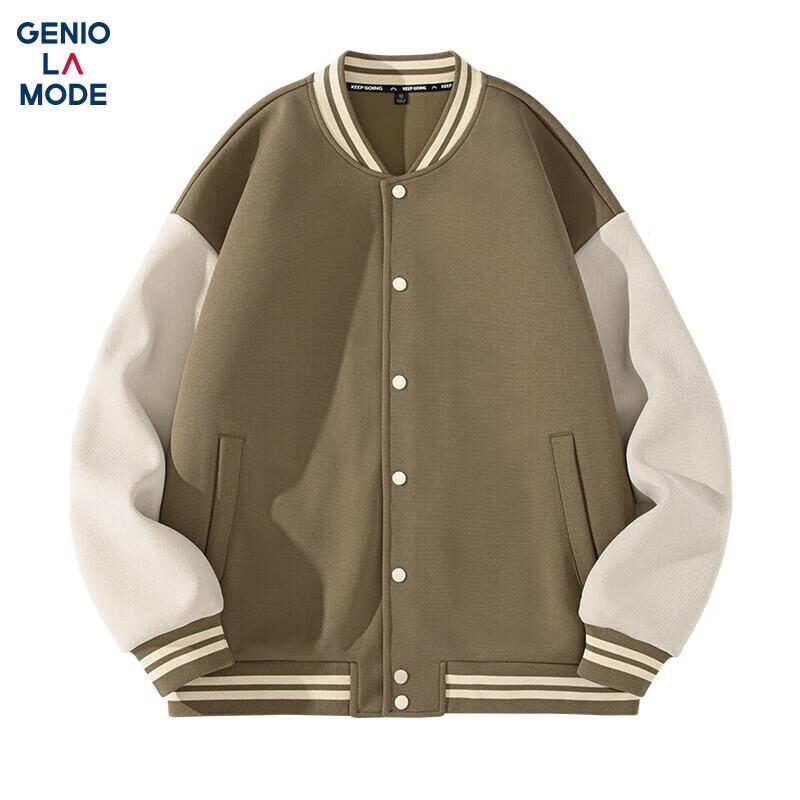 Men's Color-Blocked Retro Baseball Jacket
