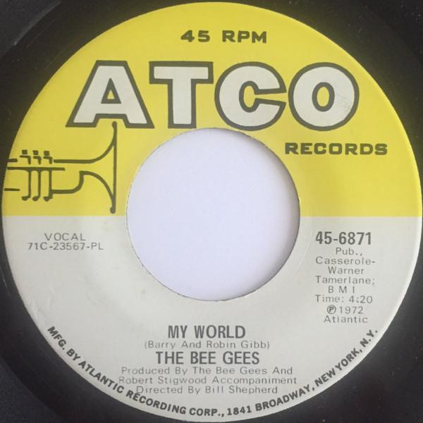

7-дюймовая пластинка BEE GEES - My World 456871 ATCO Records 1972 US Рок Б/У