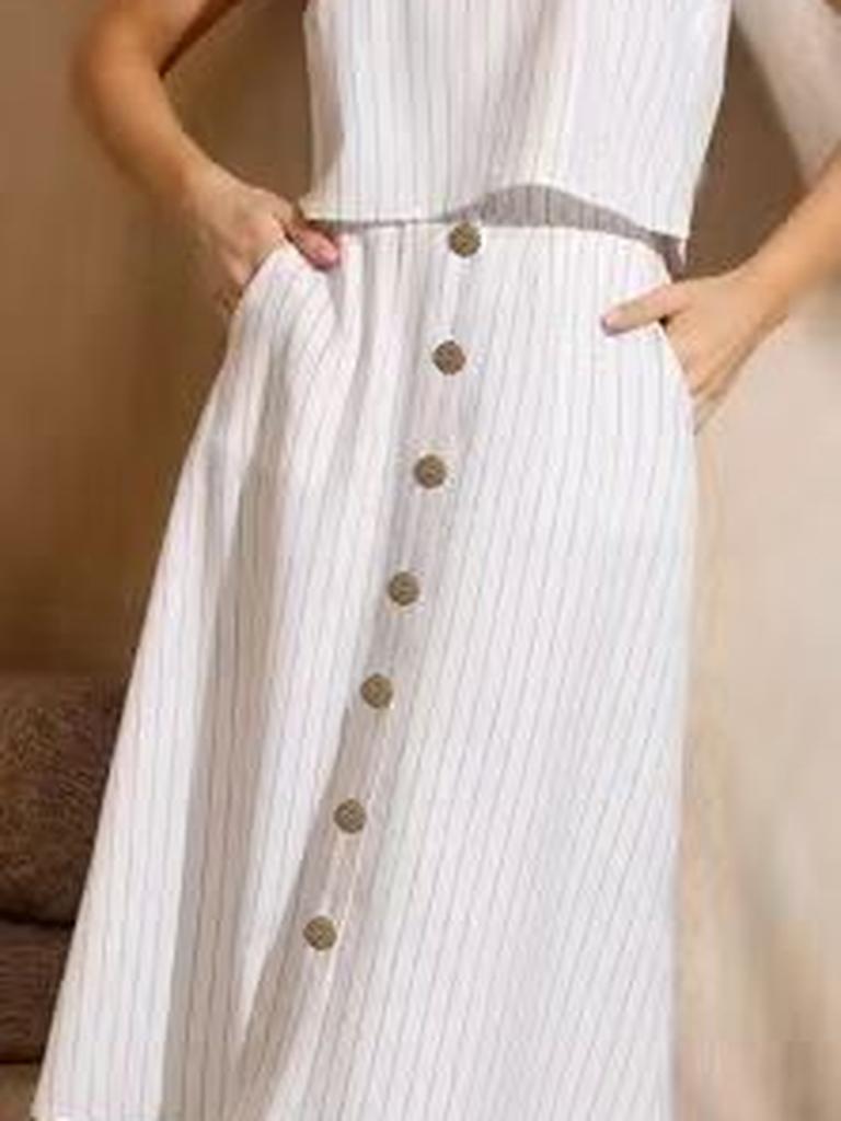 Wind New Round Neck Fashion Women's Clothing Sleeveless Set