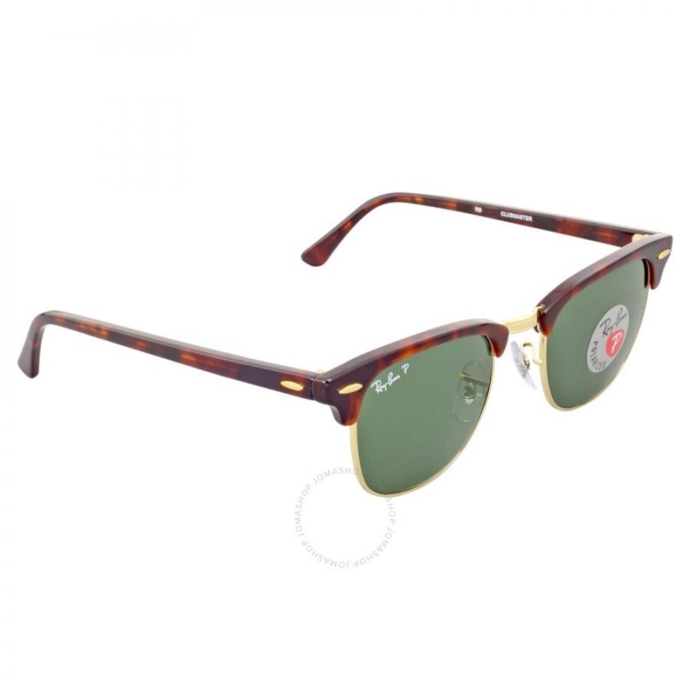 Ray Ban Clubmaster Classic Polarized Green Classic G 15 Square Unisex sunGlasses Rb3016 990 58 49