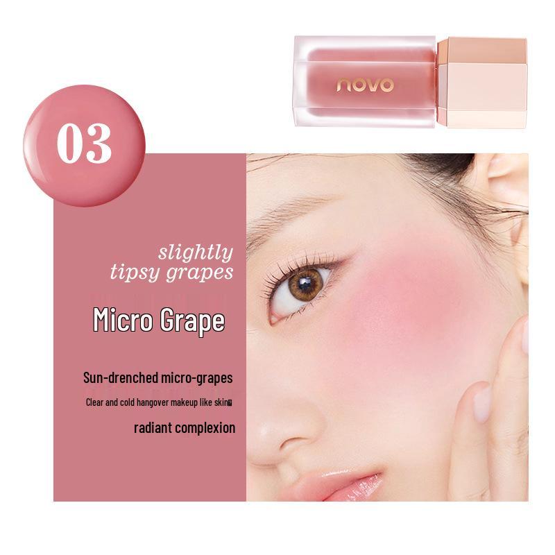 

NOVO9009 Oxygen Plumping Liquid Blush: Soft Mist, Brightens Complexion, Easy to Blend, Slightly Tipsy Shade.