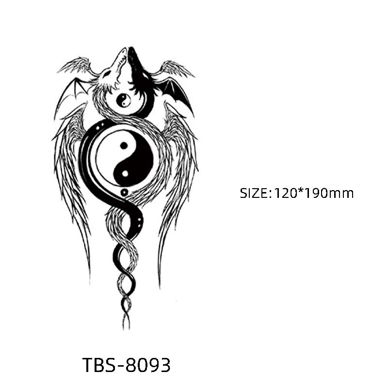 Waterproof Semi-Permanent Black & White Totem Flower Tattoo Stickers