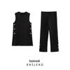 2024 Autumn Women's European & American Style Sleeveless Crew Neck Top & Long Pants Set
