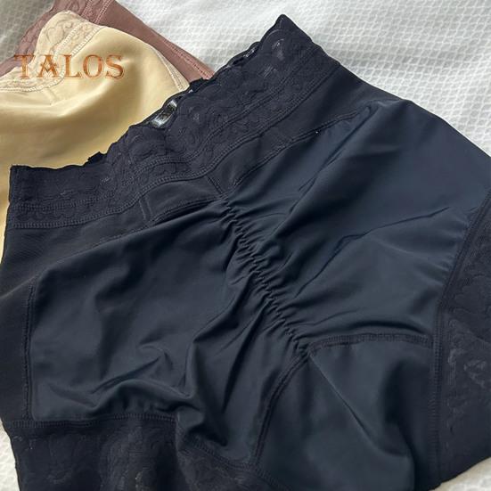 Women Butt Shaper High Waist Tummy Control Elastic Plus Size Slim Figure Shaping Underpants with Lace Belt Steel Bones Hip-Shaping Panties