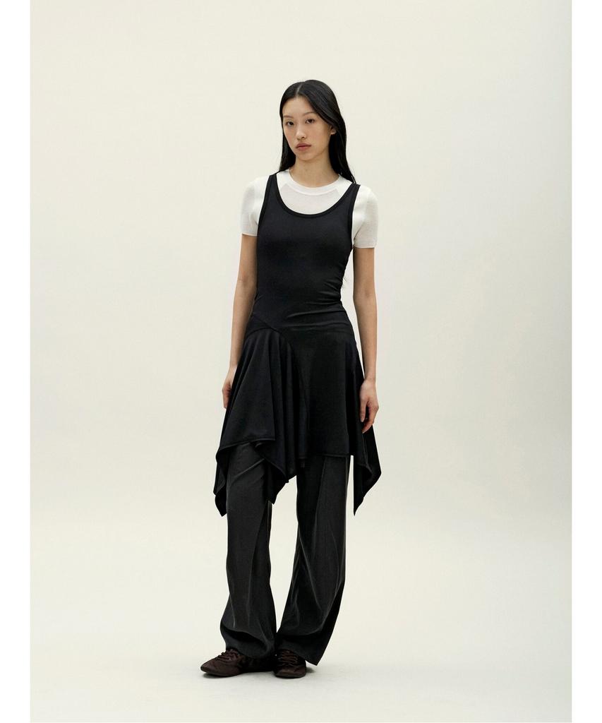 Anggae Petal Jersey Dress Black