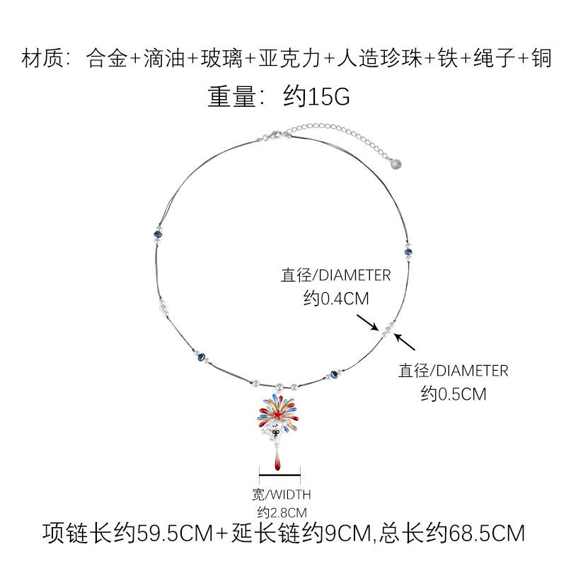 Original niche design sense fireworks puppy necklace female personality versatile sweet cool style versatile sweater chain wholesale