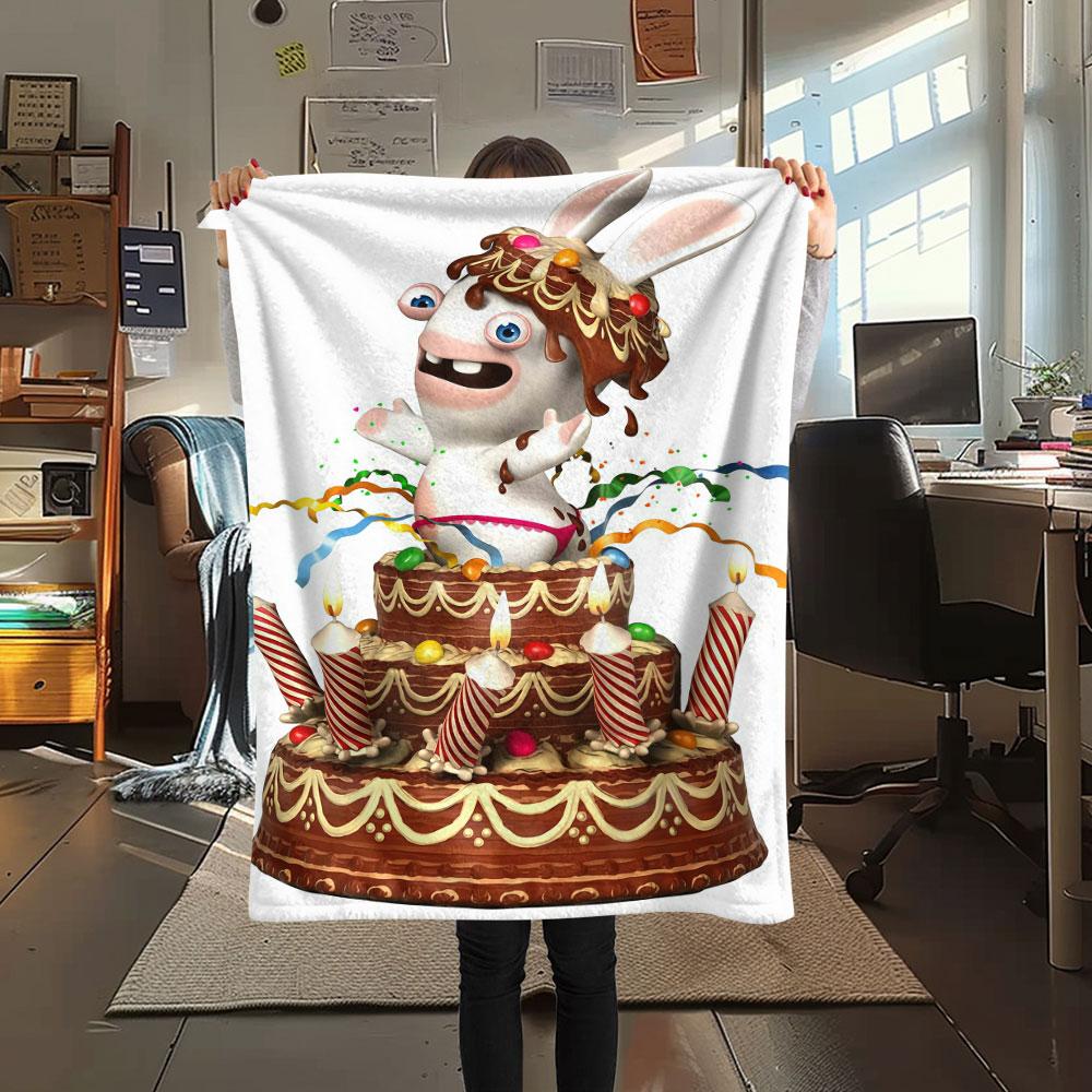 1PC Rabbids Invasion Madness Blanket, High quality Comfortable for All Seasons, Home Decor, Warmth and Comfort