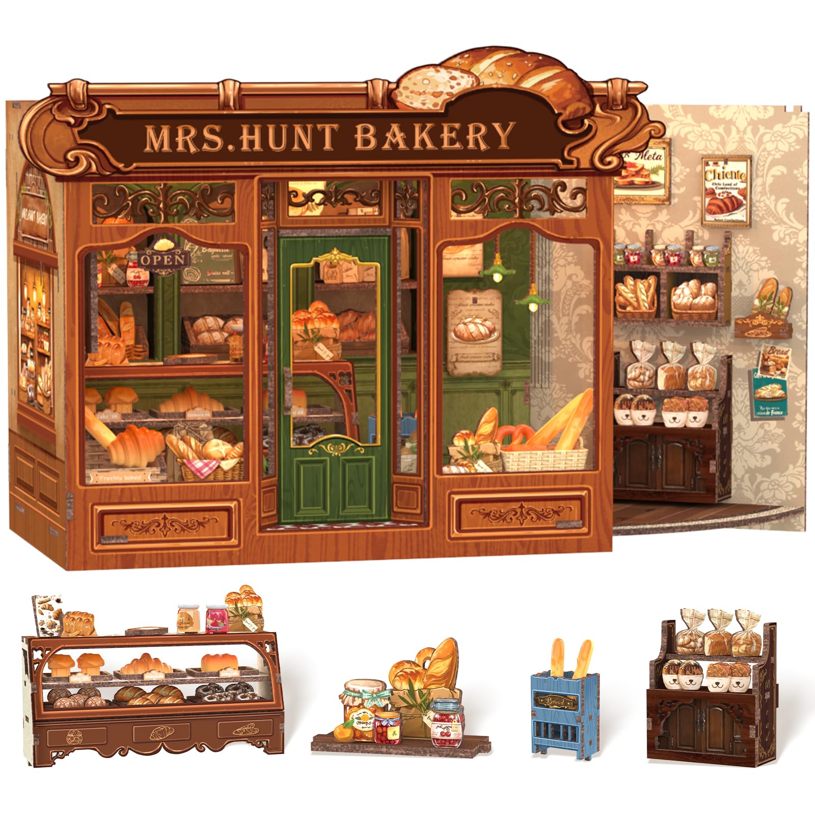 

CuteBee DIY Уголок для книги Кукольный домик 3D Миниатюрный дом Уголок для книги Деревянное ремесло Украшение для книжной полки Идеальный подарок для подростков и взрослых Охотничий набор, Набор, Набор,