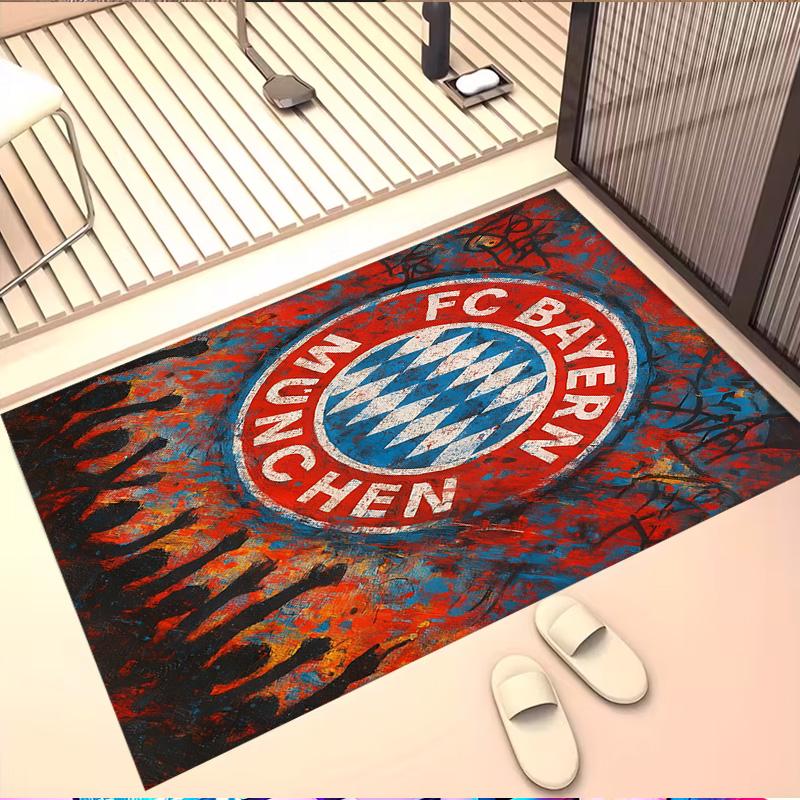 FC Bayern Motiv Teppich, Waschbarer Bodenläufer, Für Eingangsbereich Studentenwohnheim Waschküche Büro Arbeitszimmer, Heimdekoration Geburtstags-Weihnachtsgeschenk