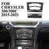 Carbon Fiber Central Control A/C Panel Cover Tirm Bezels For 2015+ Chrysler 300