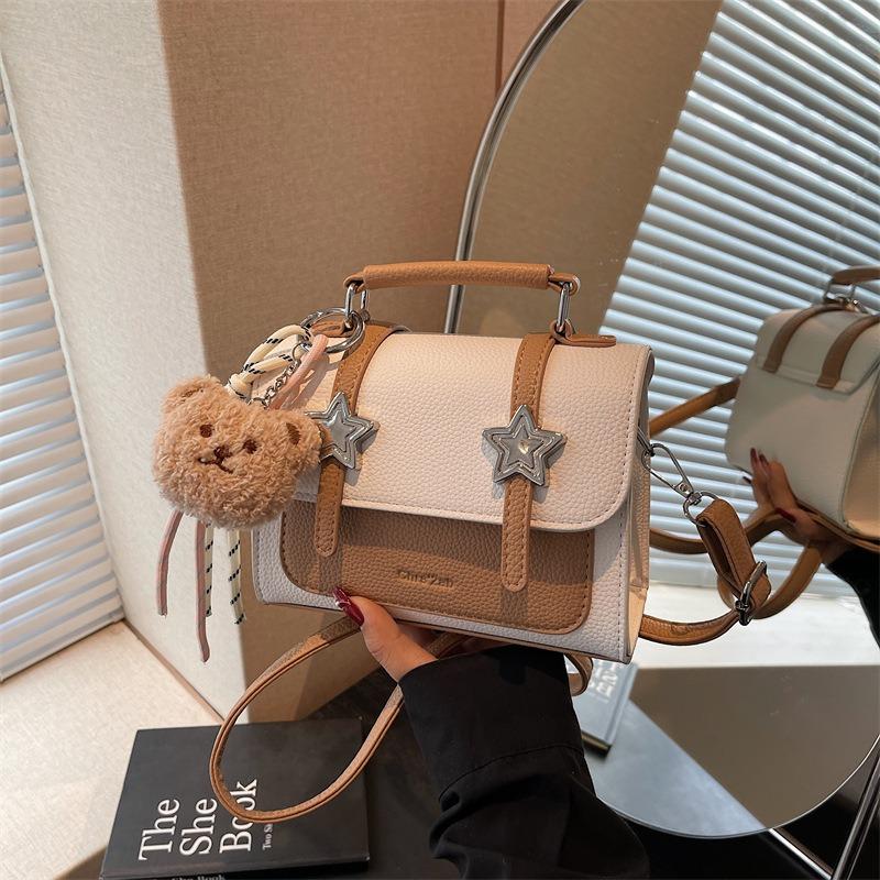 Niche Design New Trendy Women's Bags, Versatile Contrasting Color Handbags, Women's Commuting Small Square Bags, Shoulder Messenger Bags