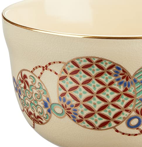 Miyachi Eikou Matcha Schale, Weiß, Größe: Durchmesser 12,4 cm x Höhe 7,8 cm, Ninsei Kujudama, Papierverpackt