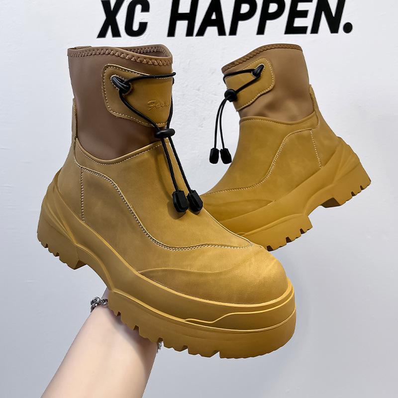 2024 new snow boots vibe wind outdoor function wind thick-soled short boots trendy men 4722-A