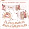 Boho Rainbow 1st Birthday Decorations for Girl, Isn’t She Lovely Isn't She Onederful Backdrop Cake Topper Apricot Pink Balloon Garland Arch Kit