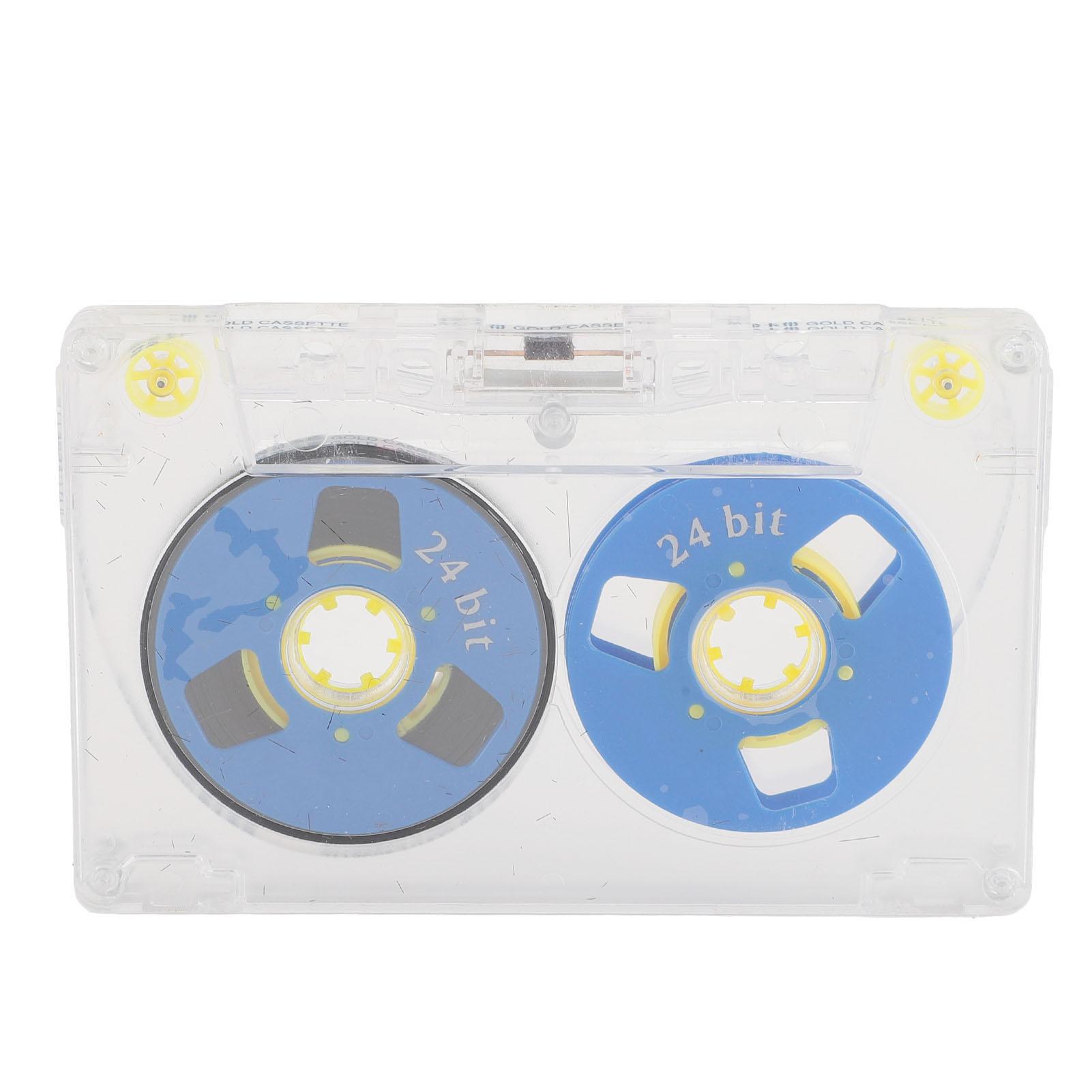 

ble Cassette Tape with Transparent Case 60 Minute Capacity Blank Cassette for Music Voice