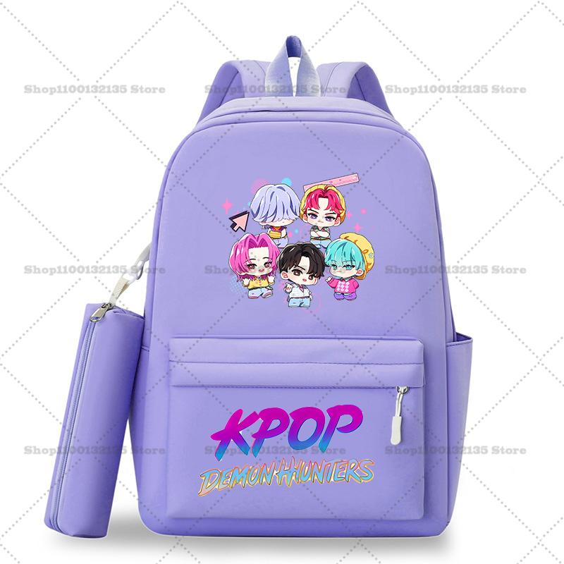 Kpop Demon Hunters Schoolbag Backpack for Student Teenager Rucksack Girl Casual Kawaii School Bag Travel Knapsack Mochila Present