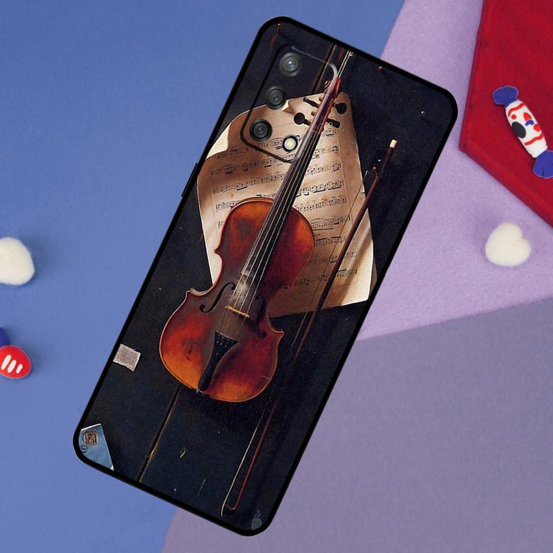 Music Violin Case For Oppo A17 A60 A40 A80 A16 A76 A96 A98 A58 A78 A18 A38 A57 A74 A54 A94 A15 A5 A6 Pro