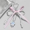 Elegant Heart Bowknot Love Charm Portable Keychain Charm Sturdy Pendant for Handbags Perfect for Daily Use Gifting