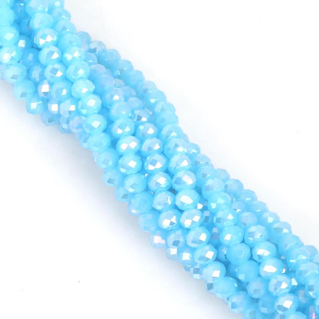 6mm Flat Glass Crystal Beads - DIY Plated Color Abacus Loose Beads for Accessories