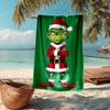 Ultra-Soft Beach Towel with Grinch Theme,Ideal for Pool - Camping, Diving - Perfect Travel Essential, Vibrant Beach Towel.