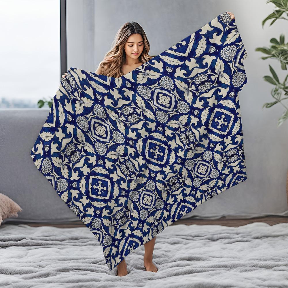 Decorative Paisley Floral Pattern Blanket Ethnic Boho Throw Rug Moroccan Style Cushion Cover Sofa Bed Bedspread