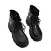 Retro British Martin Boots New Autumn and Winter Thick-soled Heightening Ins Black Thin Short Boots