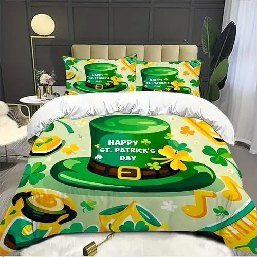 Comforter Four Leaf Clover Four Leaf Clover Background Theme Suitable For Children Kids And Adults Soft And Warm