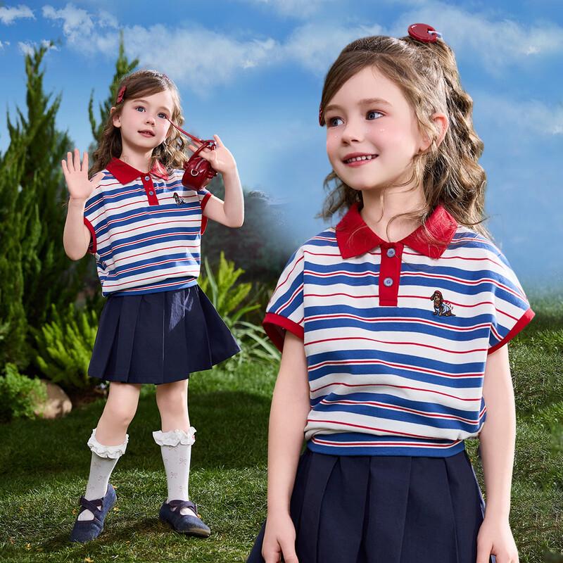 ASK JUNIOR Girls' Summer Polo T-Shirt & Pleated Skirt Set