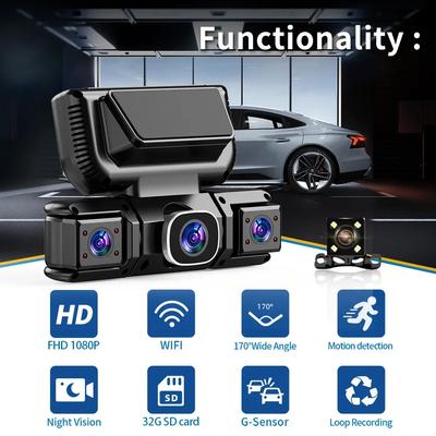 4Camera 360 Degrees Car DVR 1080P Video Recorder WIFI Dash Cam Front Right Left Rear View Camera 24h Parking Monitor Gift