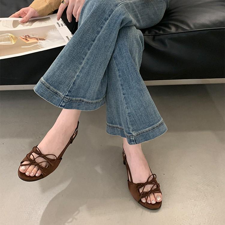 Niche French Flat Bow Sandals: 2025 Summer Fairy Shoes with Round Toe