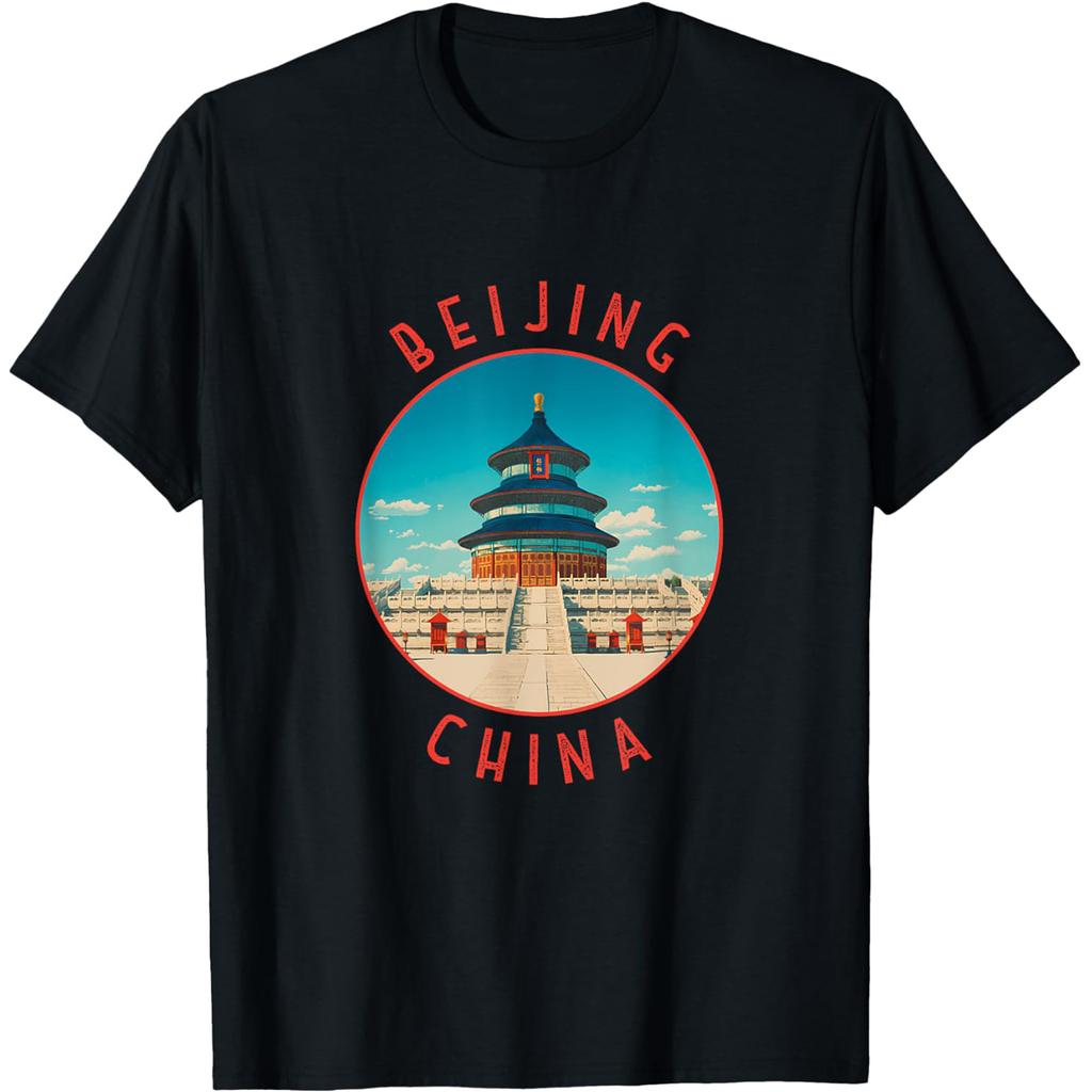 Lustige Peking China Retro Kreis T-Shirts Männer Frauen Reine Baumwolle Humor Streetwear T-Shirt Kurzarm Unisex Lockere Kleidung