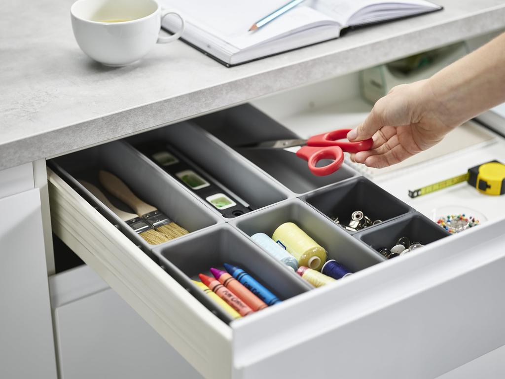 Joseph Joseph Drawer Storage Trays, Gray, Blox Silicone, 85199, 7-Piece Set [Authentic]