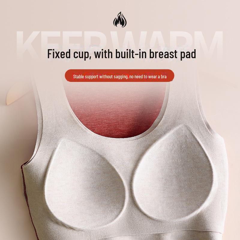 "Německé sametové bezešvé termoprádlo vesta s pevnou prsní vložkou - Slim Fit kašmírové hedvábí vnitřní/vnější nošení"