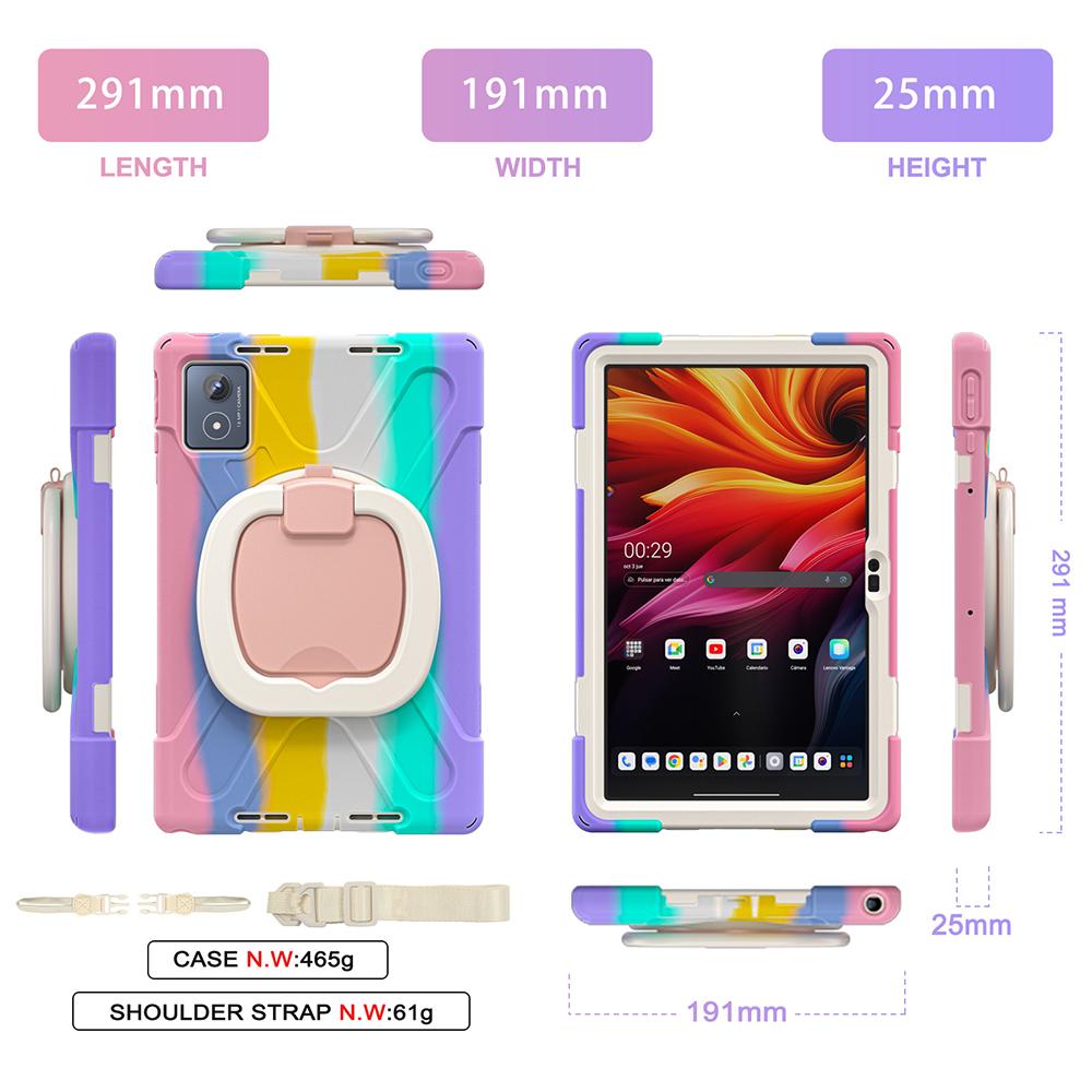 For Samsung Galaxy Tab S11 Ultra Kickstand Case TPU PC Silicone Tablet Cover with Shoulder Strap