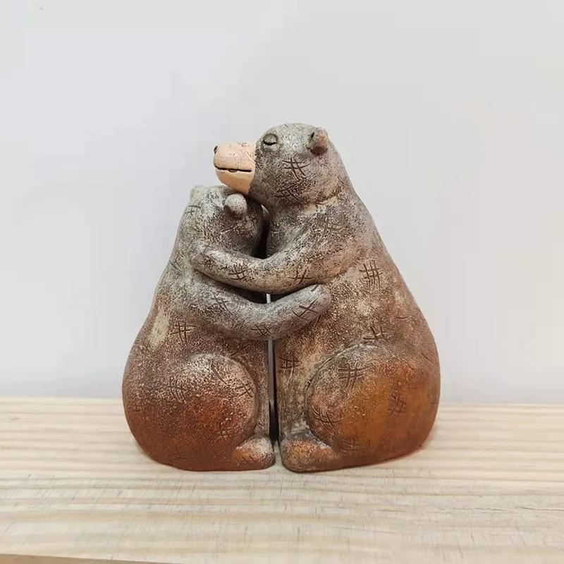 Resin Crafts Elephant Couple Hug Statue Wedding Anniversary Gift Birthday Home Decoration Creative Love Animal Hug Statue