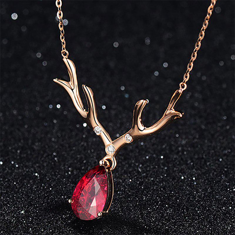 

Ювелирные ожерелья Lindon для женщин, милый кулон с оленями, рождественские подарки, вечеринка красный