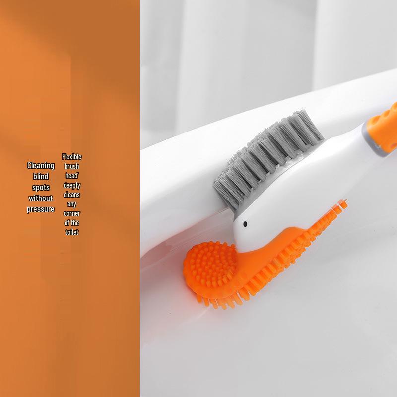 Silicone Duck Toilet Brush Set, Wall-Mounted, No Dead Angles